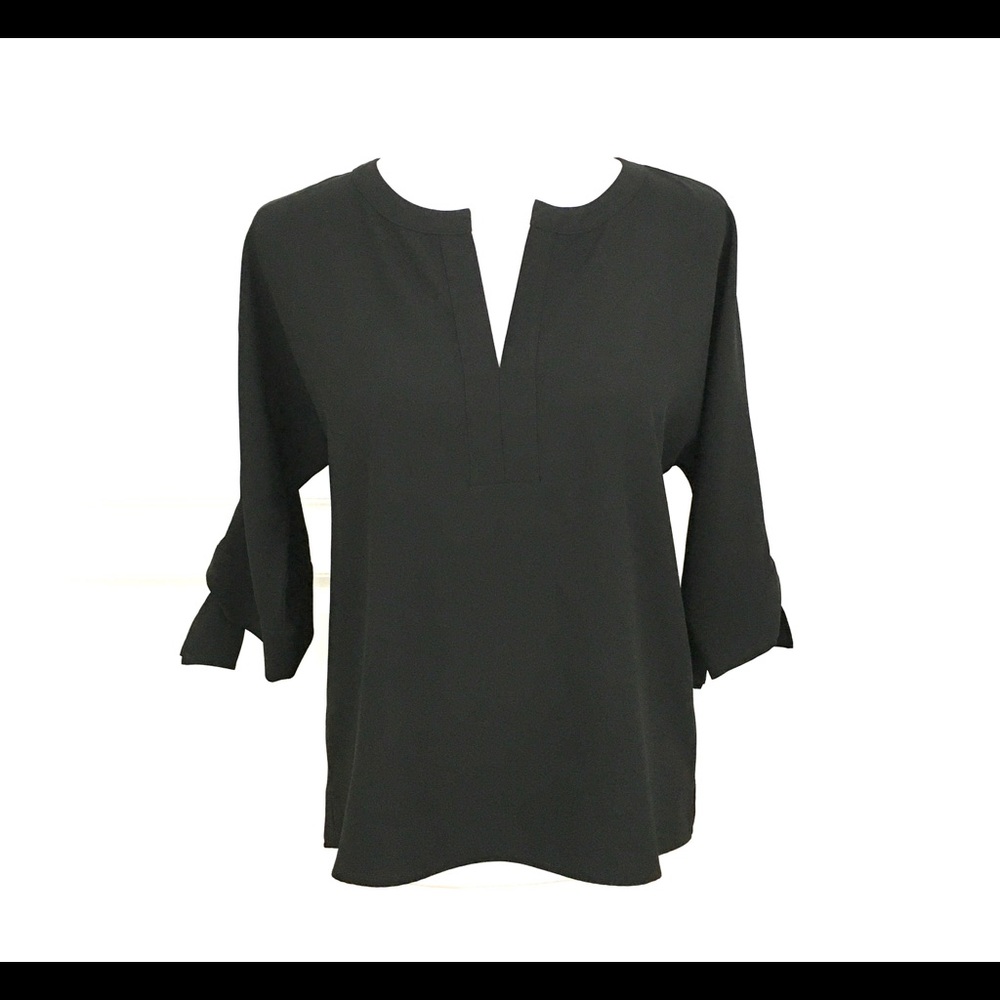 Chico’s Black Label Tie Cuff V-Neck Top